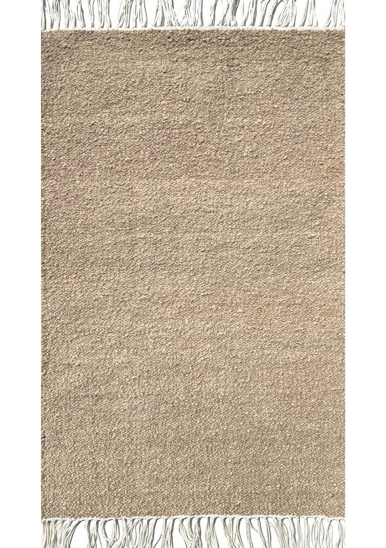 Saffron Rugs Hand Tufted Camel  Scandinavian Rectangular Wool Area Rug - Indya