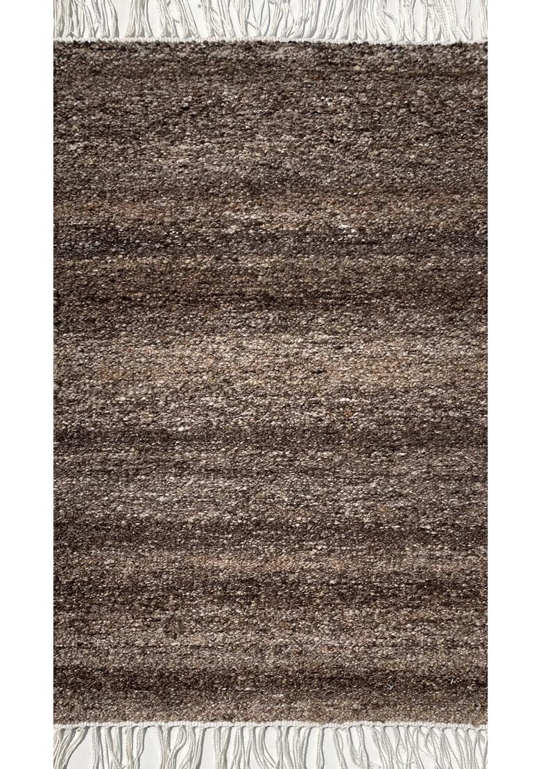 Saffron Rugs Hand Tufted Brown  Contemporary Rectangular Wool Area Rug - Indya