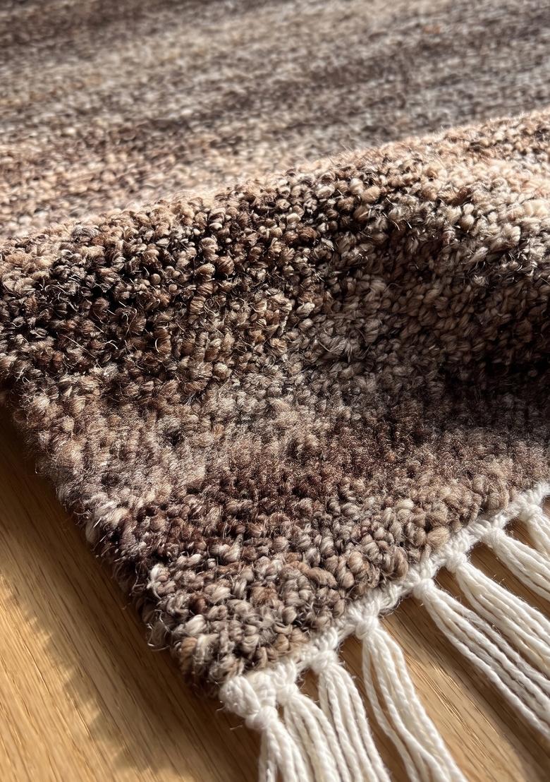 Saffron Rugs Hand Tufted Brown  Contemporary Rectangular Wool Area Rug - Indya