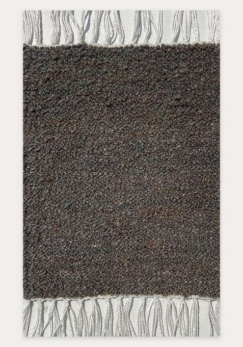 Handmade Dark Grey Rug | Bohemian Solid Carpet For Living Room