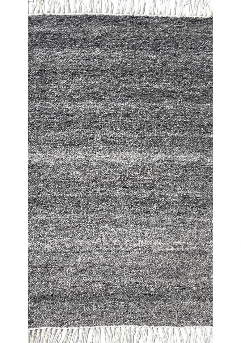 Saffron Rugs Hand Tufted Grey  Scandinavian Rectangular Wool Area Rug - Indya