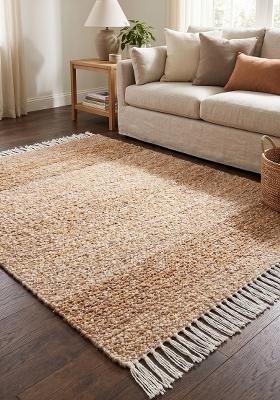 Saffron Rugs Hand Tufted Mid Brown  Bohemian Rectangular Wool Area Rug