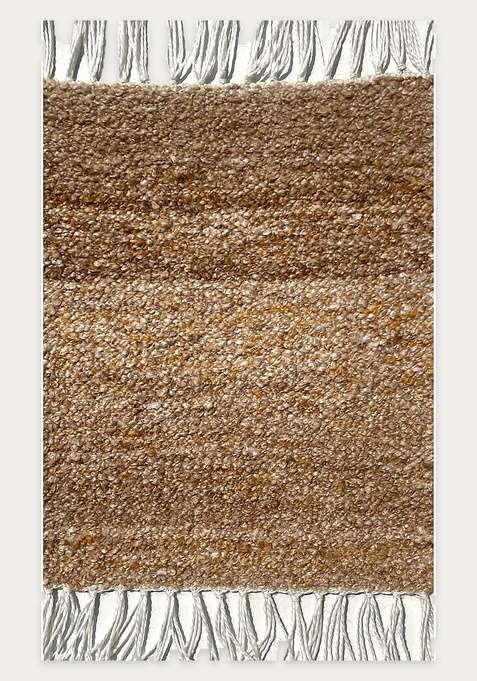 Handmade Mid Brown Rug | Bohemian Solid Carpet For Living Room