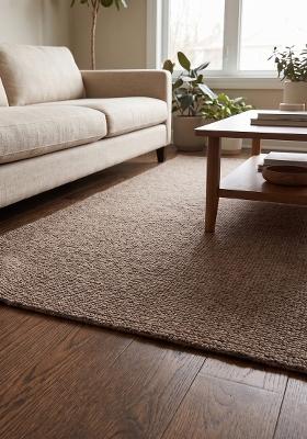 Saffron Rugs Hand Tufted Brown Solid Scandinavian Rectangular Wool Area Rug