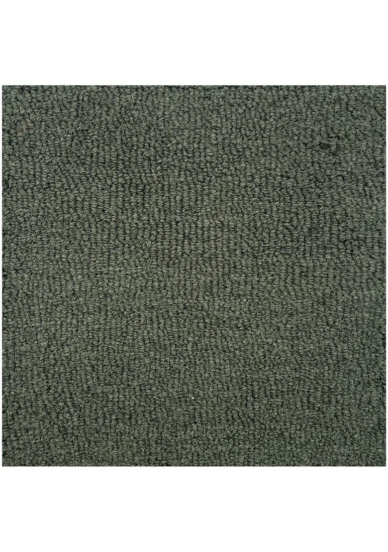 Saffron Rugs Hand Tufted Hunting Green Solid Scandinavian Rectangular Wool Area Rug - Indya