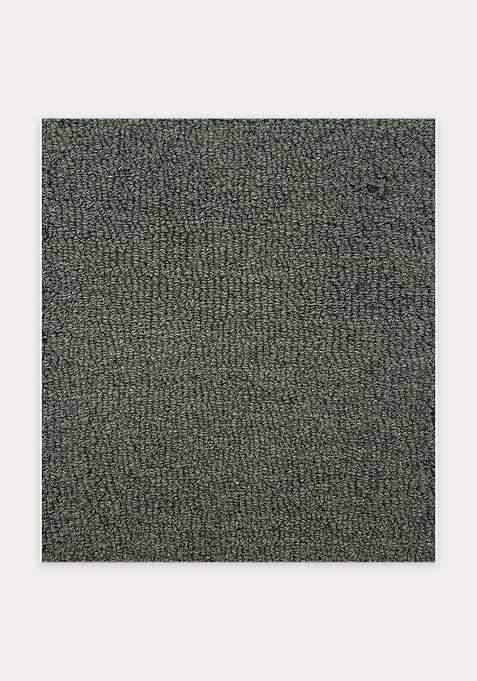 100% Wool Handmade Hunting Green Rug | Scandinavian Solid Carpet With Cotton Backing For Living Room