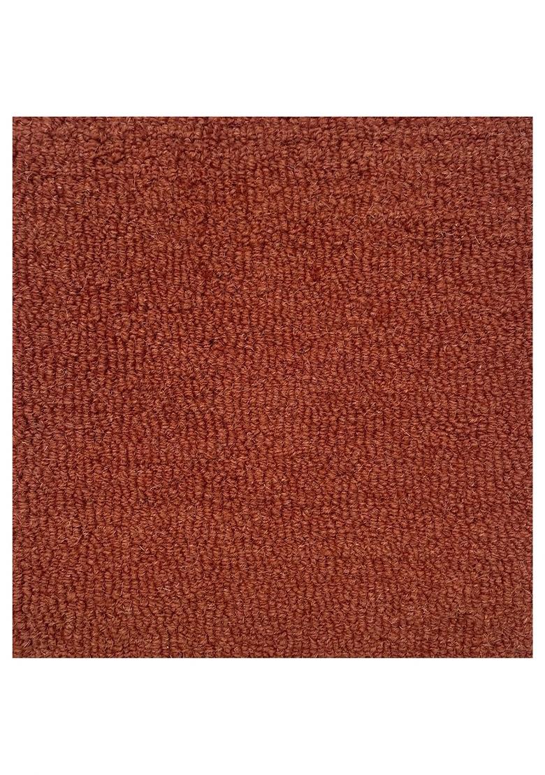 Saffron Rugs Hand Tufted Terracotta Solid Scandinavian Rectangular Wool Area Rug - Indya