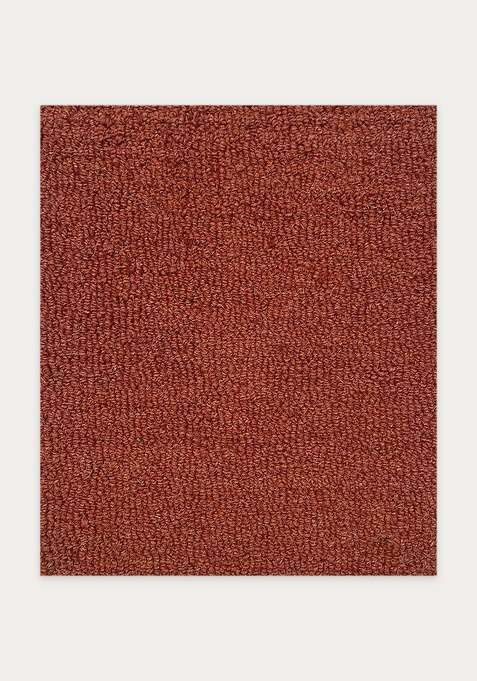100% Wool Handmade Terracotta Rug | Scandinavian Solid Carpet With Cotton Backing For Living Room