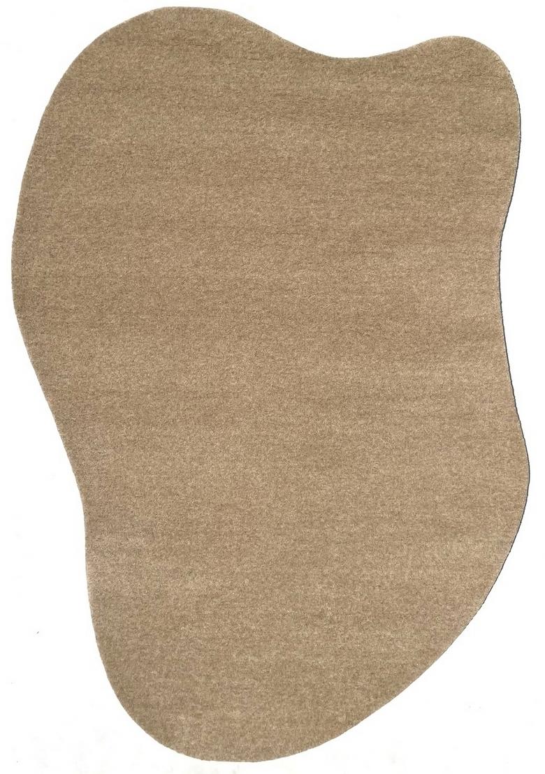 Saffron Rugs Hand Tufted Beige Solid Modern Oblong Wool Area Rug - Indya