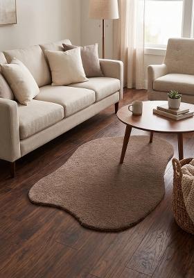 Saffron Rugs Hand Tufted Dark Brown Solid Modern Oblong Wool Area Rug