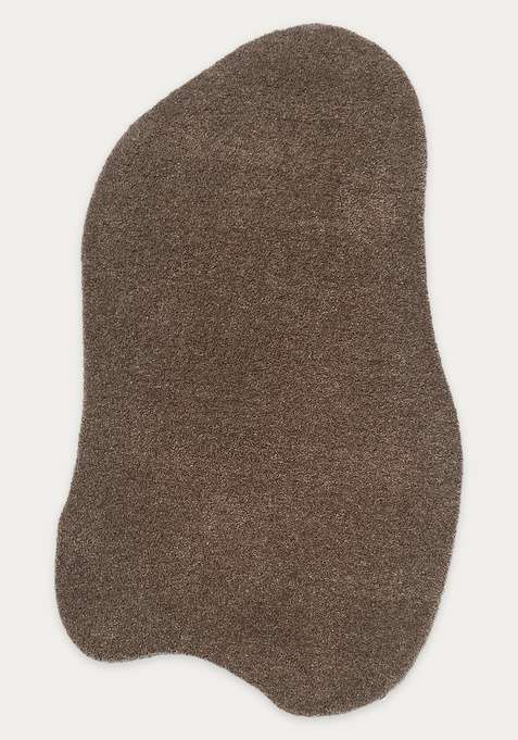 100% Wool Handmade Dark Brown Rug | Modern Solid Oblong Carpet With Cotton Backing For Living Room