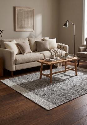 Saffron Rugs Hand Tufted Charcoal Grey Solid Contemporary Rectangular Wool Area Rug