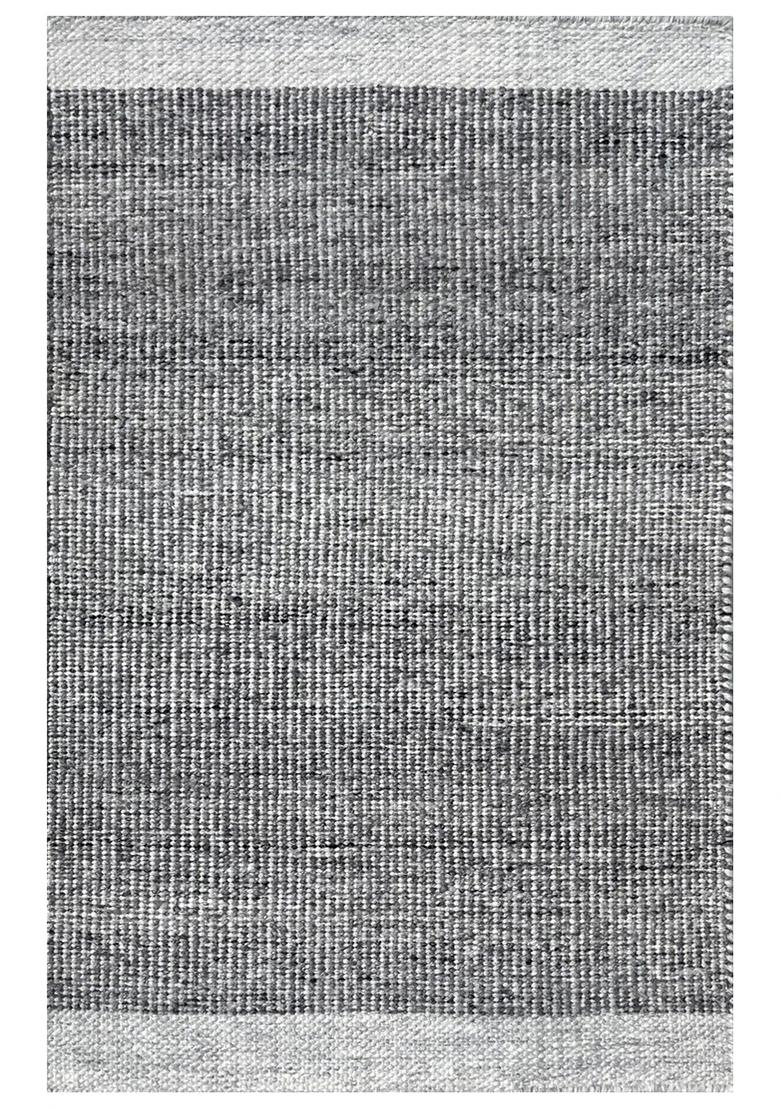 Saffron Rugs Hand Tufted Charcoal Grey Solid Contemporary Rectangular Wool Area Rug - Indya