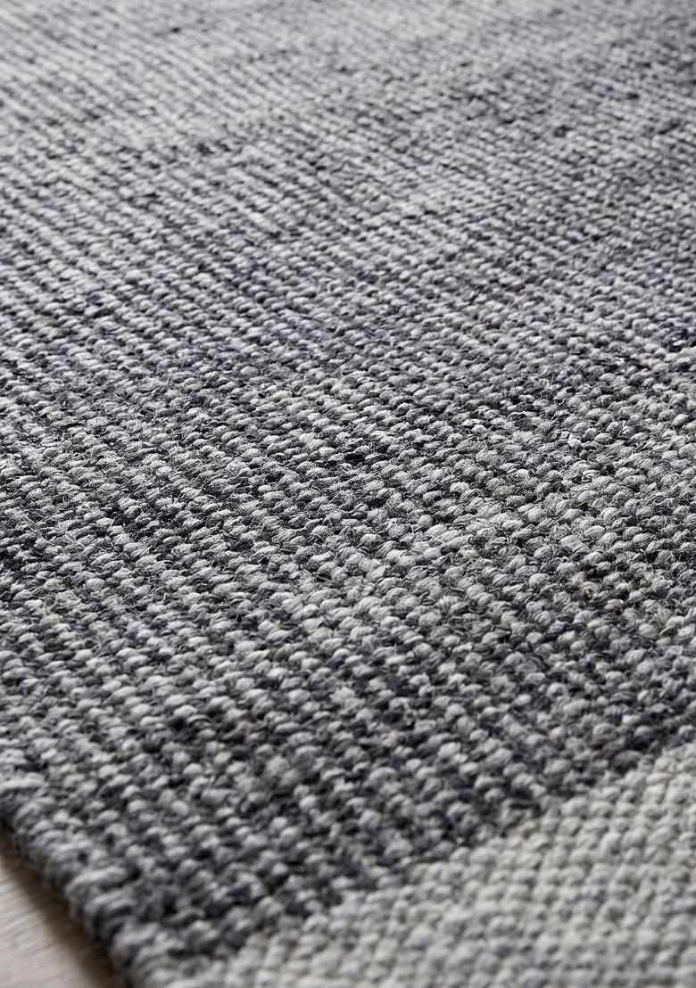 Saffron Rugs Hand Tufted Charcoal Grey Solid Contemporary Rectangular Wool Area Rug - Indya