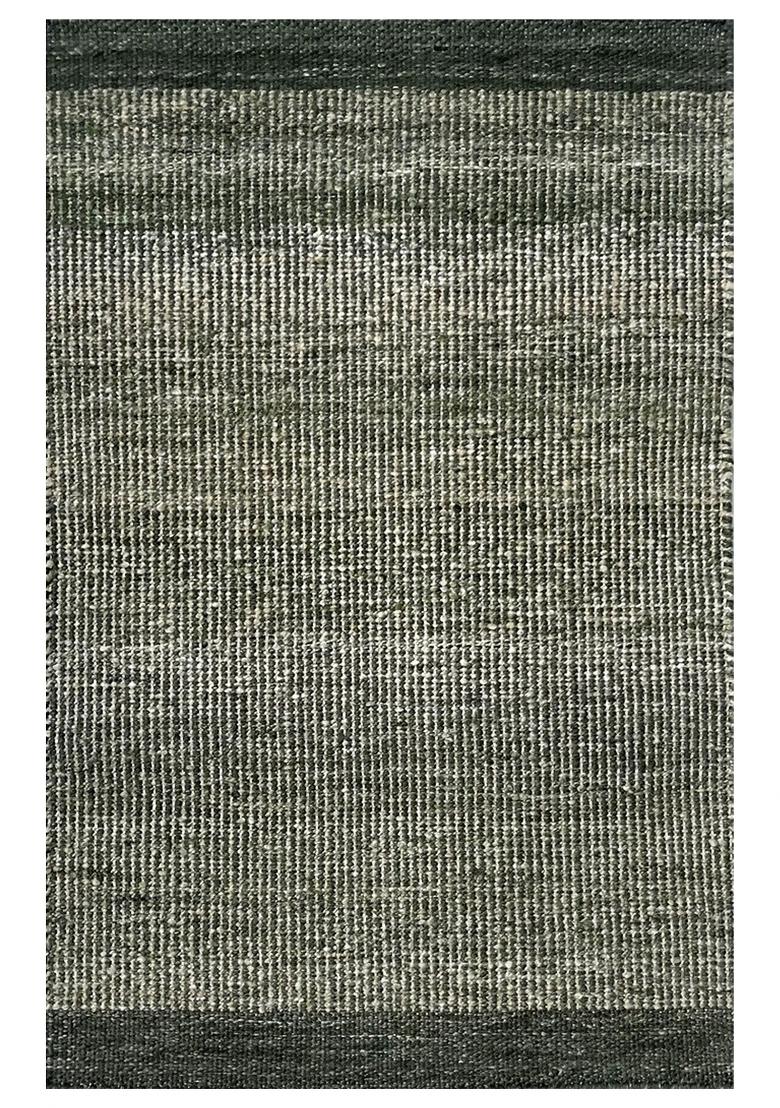 Saffron Rugs Hand Tufted Olive Green Solid Contemporary Rectangular Wool Area Rug - Indya