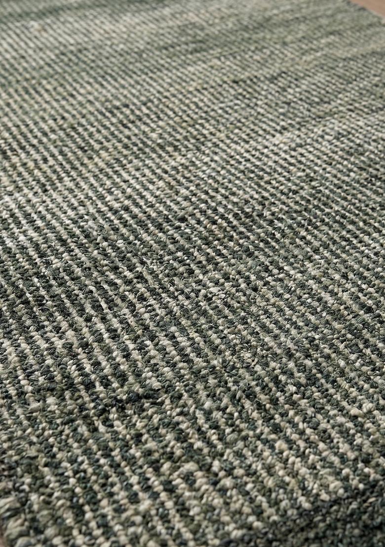 Saffron Rugs Hand Tufted Olive Green Solid Contemporary Rectangular Wool Area Rug - Indya
