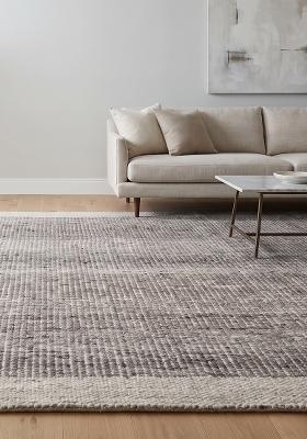 Saffron Rugs Hand Tufted Light Grey Solid Contemporary Rectangular Wool Area Rug