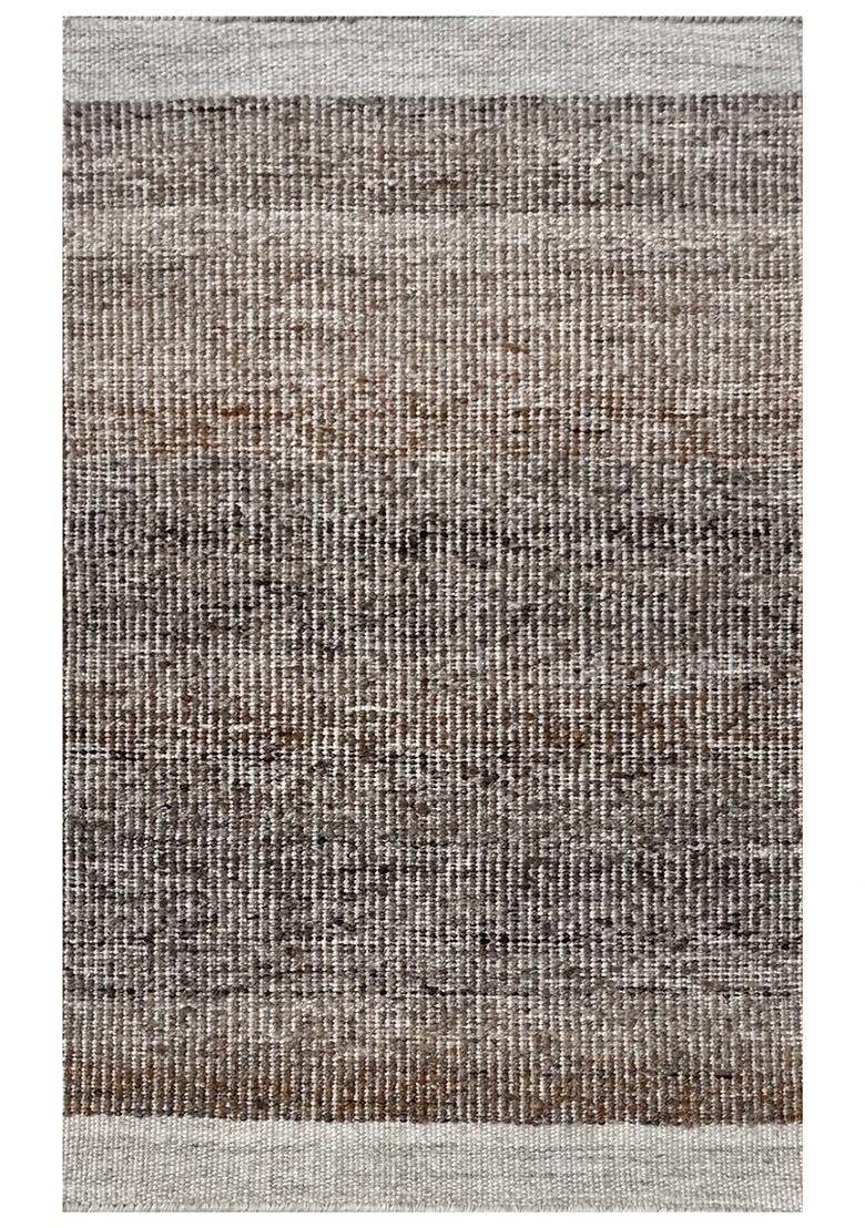 Saffron Rugs Hand Tufted Brown Grey Solid Contemporary Rectangular Wool Area Rug - Indya
