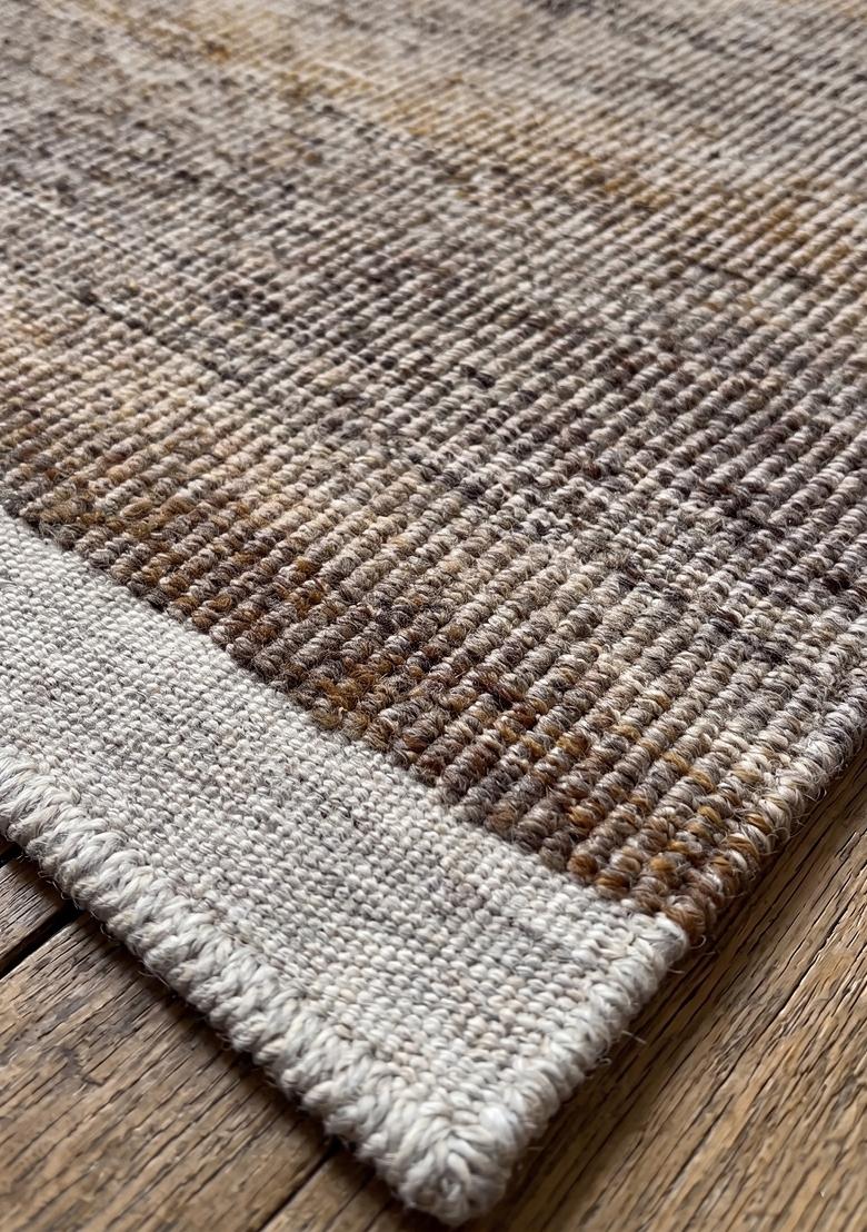 Saffron Rugs Hand Tufted Brown Grey Solid Contemporary Rectangular Wool Area Rug - Indya