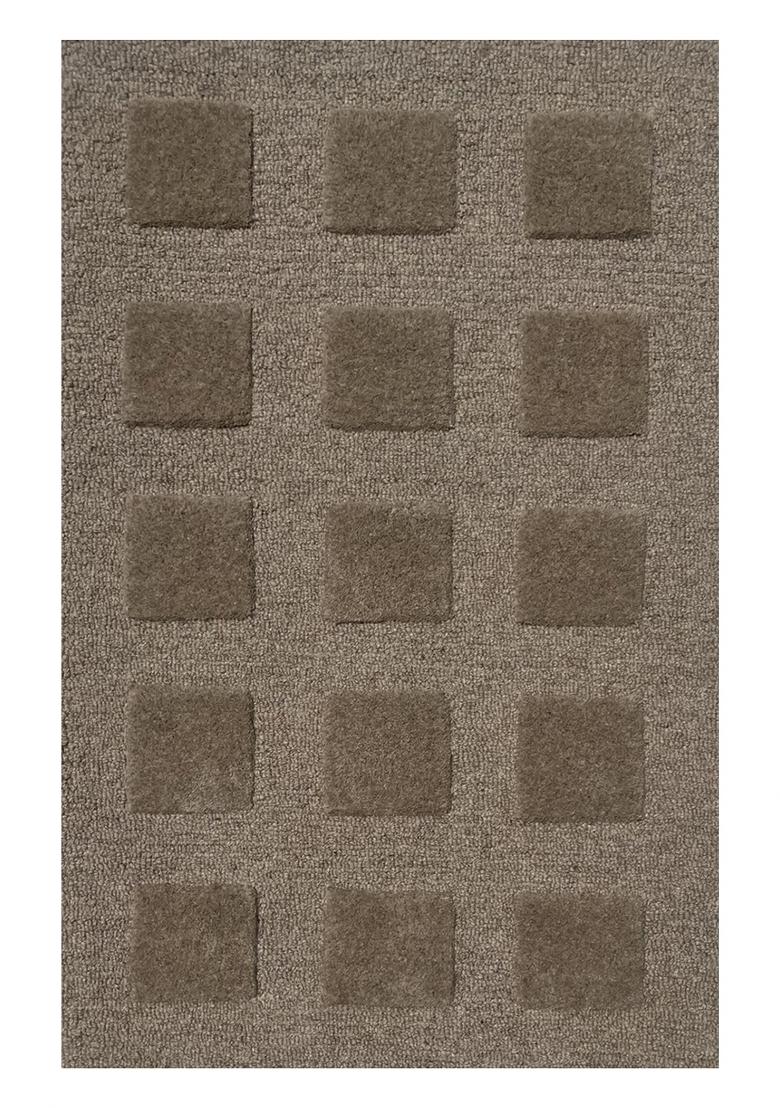 Saffron Rugs Hand Tufted Taupe Geometric Contemporary Rectangular Wool Area Rug - Indya