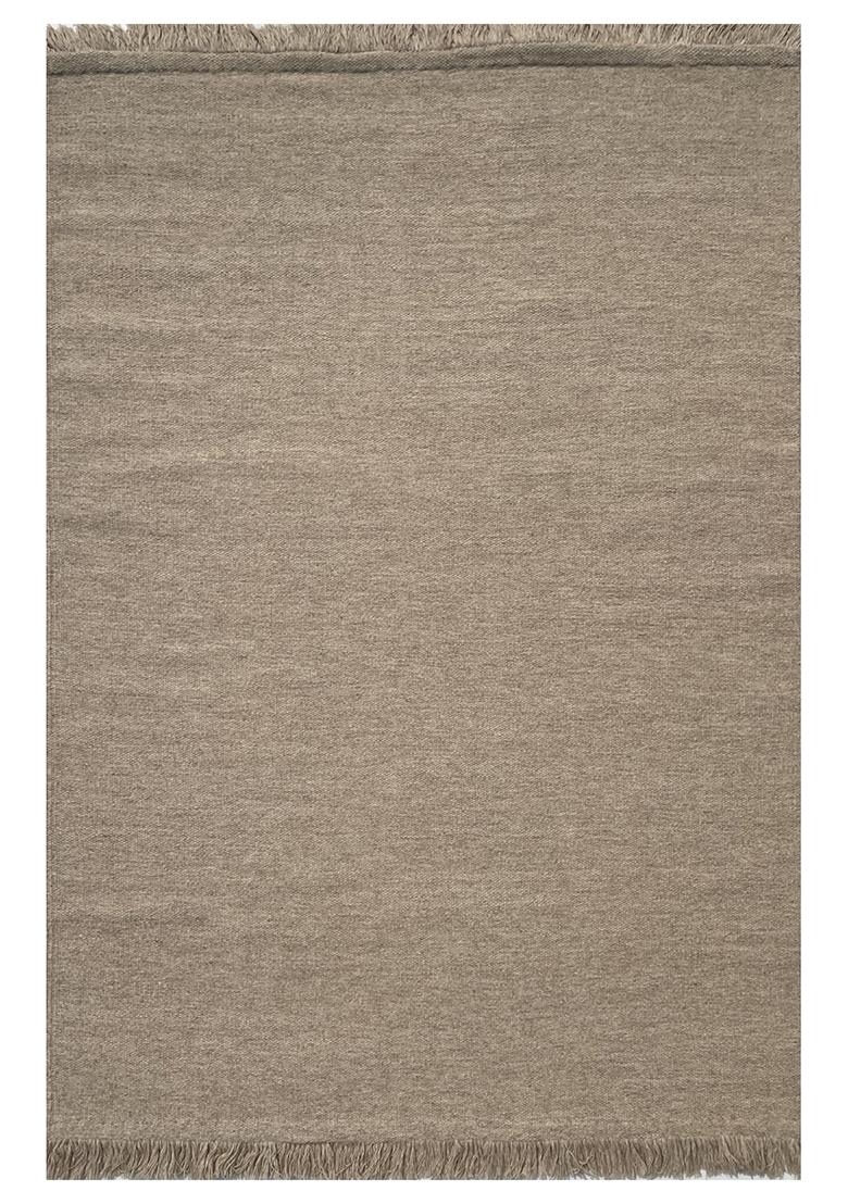 Saffron Rugs Flat Woven Beige  Contemporary Rectangular Wool Area Rug - Indya