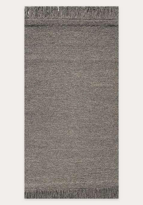 100% Wool Handmade Grey Rug | Scandinavian Kilim Flat Weave Reversible Carpet For Living Room