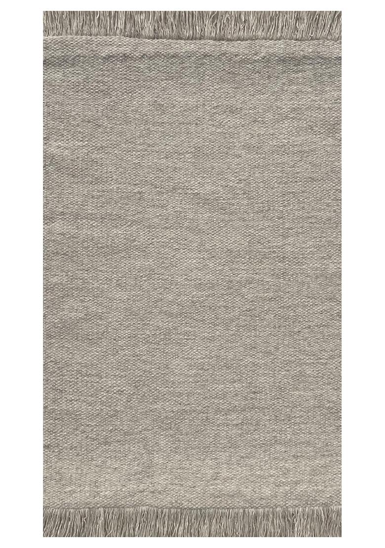 Saffron Rugs Flat Woven Light Grey  Scandinavian Rectangular Wool Area Rug - Indya