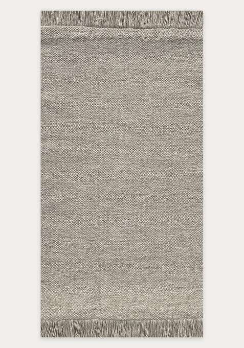 100% Wool Handmade Light Grey Rug | Scandinavian Kilim Flat Weave Reversible Carpet For Living Room