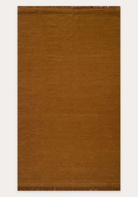 100% Wool Handmade Mustard Rug | Scandinavian Kilim Flat Weave Reversible Carpet For Living Room