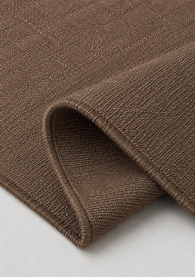Saffron Rugs Flat Woven Natural Brown  Scandinavian Rectangular Wool Area Rug - Indya