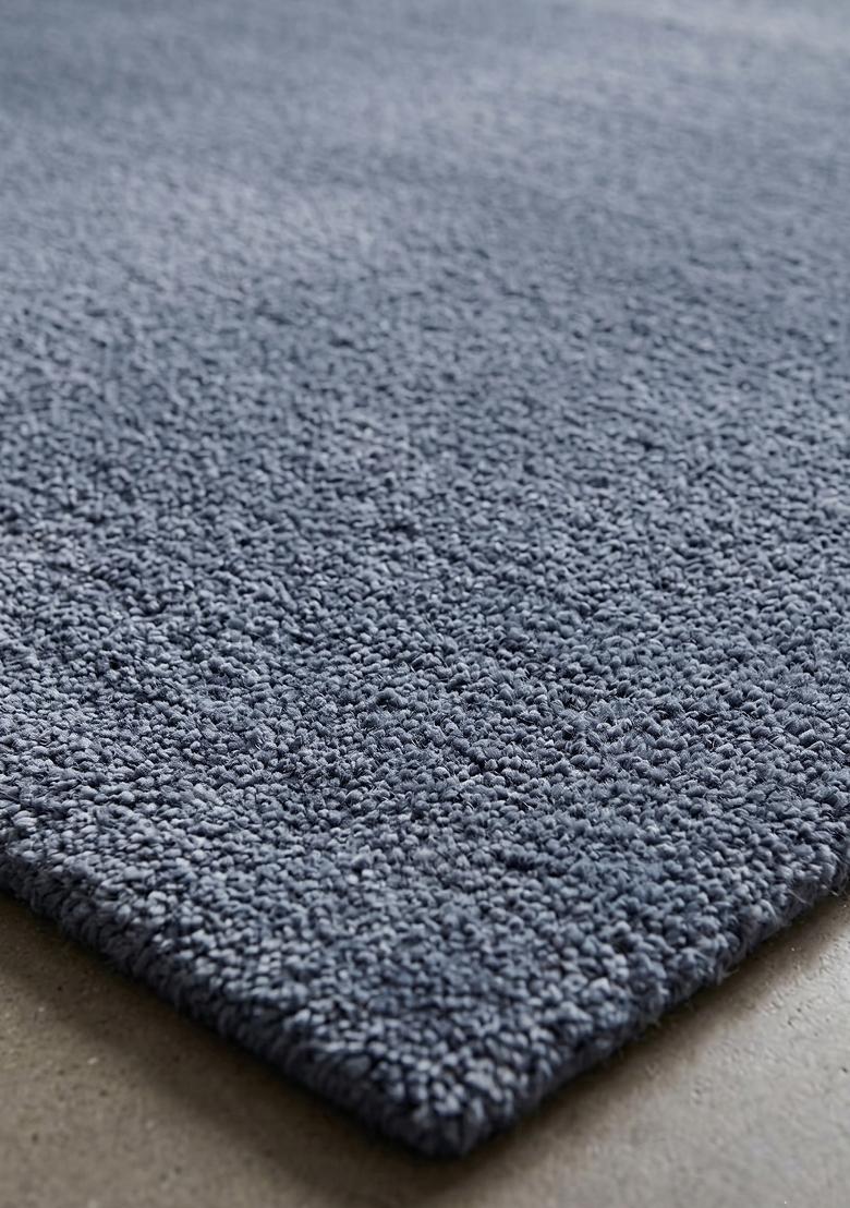 Saffron Rugs Hand Tufted Blue Solid Modern Rectangular Wool Area Rug - Indya