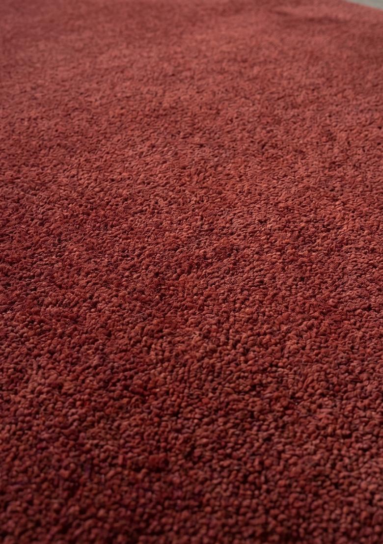 Saffron Rugs Hand Tufted Burgundy Solid Modern Rectangular Wool Area Rug - Indya