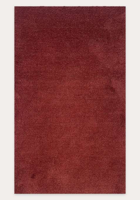 100% Wool Handmade Burgundy Rug | Modern Solid Carpet With Cotton Backing For Living Room
