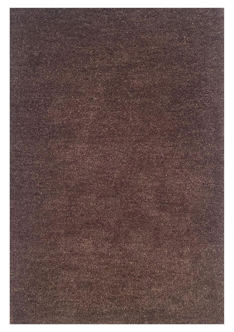 Saffron Rugs Hand Tufted Chocolate Brown Solid Modern Rectangular Wool Area Rug - Indya