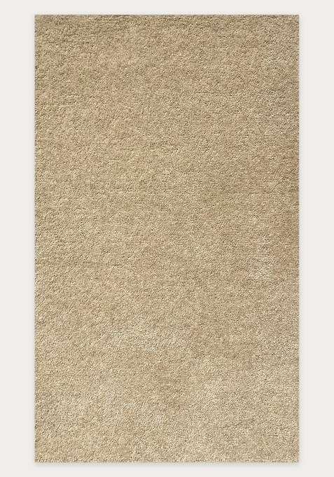 100% Wool Handmade Cream Rug | Modern Solid Carpet With Cotton Backing For Living Room