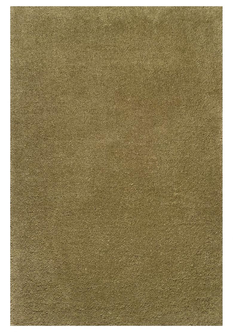 Saffron Rugs Hand Tufted Olive Green Solid Modern Rectangular Wool Area Rug - Indya