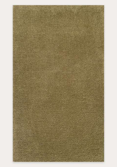100% Wool Handmade Olive Green Rug | Modern Solid Carpet With Cotton Backing For Living Room
