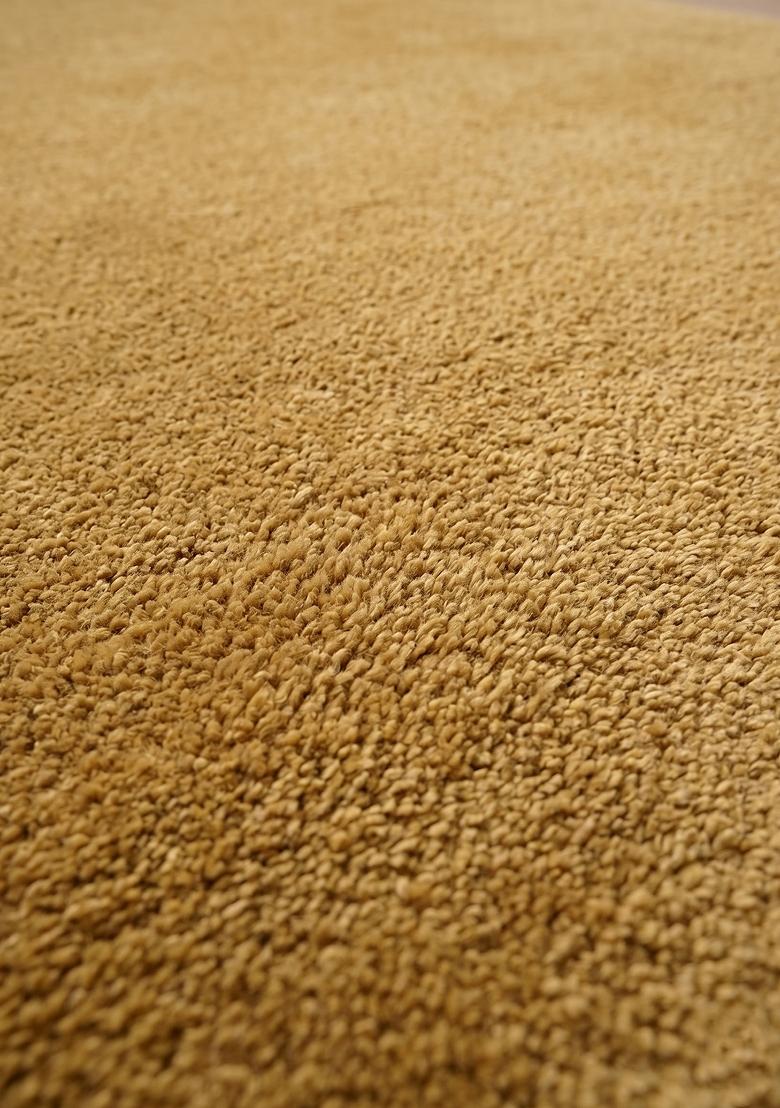 Saffron Rugs Hand Tufted Mustard Yellow Solid Modern Rectangular Wool Area Rug - Indya