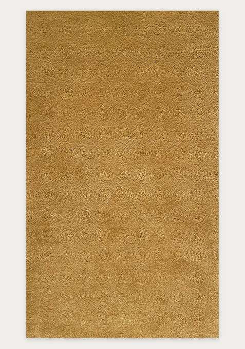 100% Wool Handmade Mustard Yellow Rug | Modern Solid Carpet With Cotton Backing For Living Room
