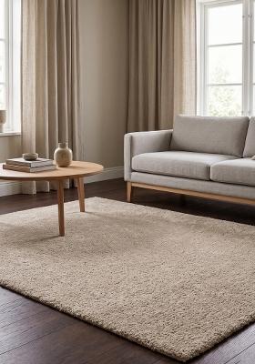 Saffron Rugs Hand Tufted Taupe Solid Modern Rectangular Wool Area Rug