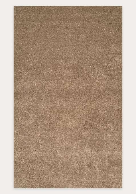 100% Wool Handmade Brown Rug | Modern Solid Carpet With Cotton Backing For Living Room