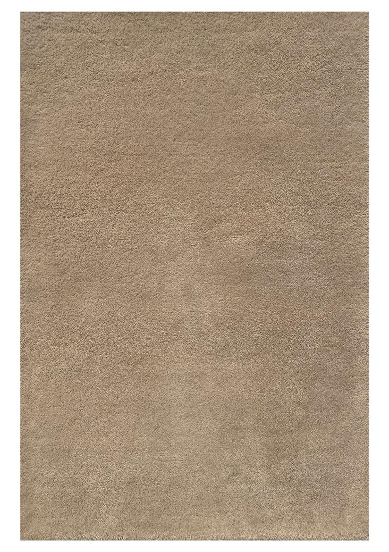 Saffron Rugs Hand Tufted Light Brown Solid Modern Rectangular Wool Area Rug - Indya