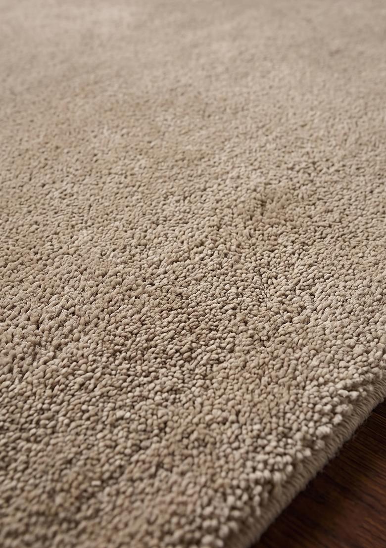 Saffron Rugs Hand Tufted Light Brown Solid Modern Rectangular Wool Area Rug - Indya