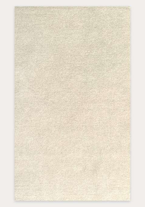 100% Wool Handmade Cream Rug | Modern Solid Carpet With Cotton Backing For Living Room