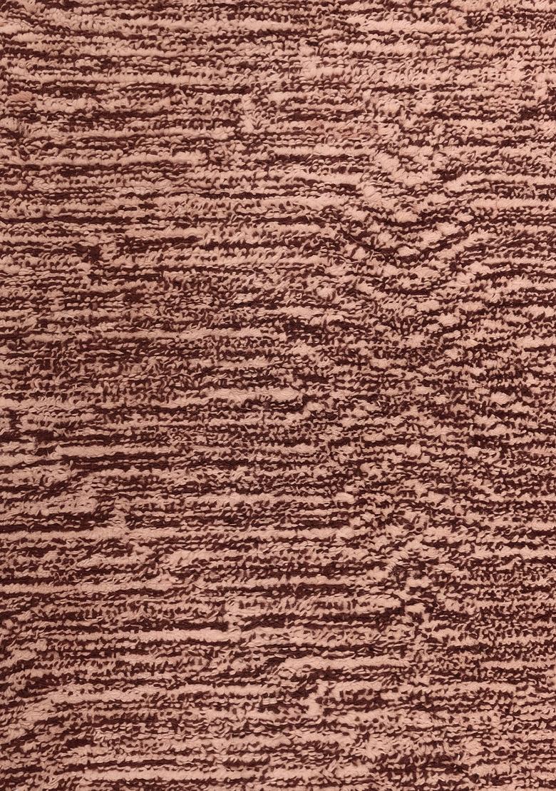 Saffron Rugs Hand Tufted Rust Brown Striped Contemporary Rectangular Wool Area Rug - Indya