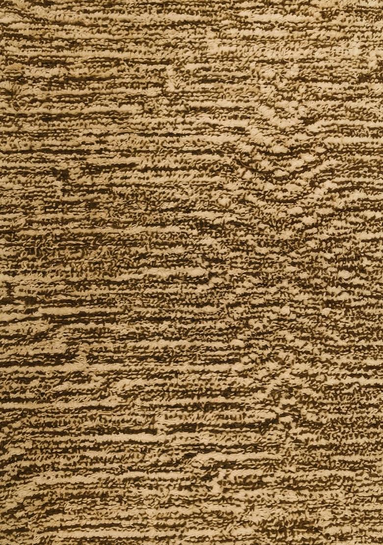 Saffron Rugs Hand Tufted Golden Brown Striped Contemporary Rectangular Wool Area Rug - Indya