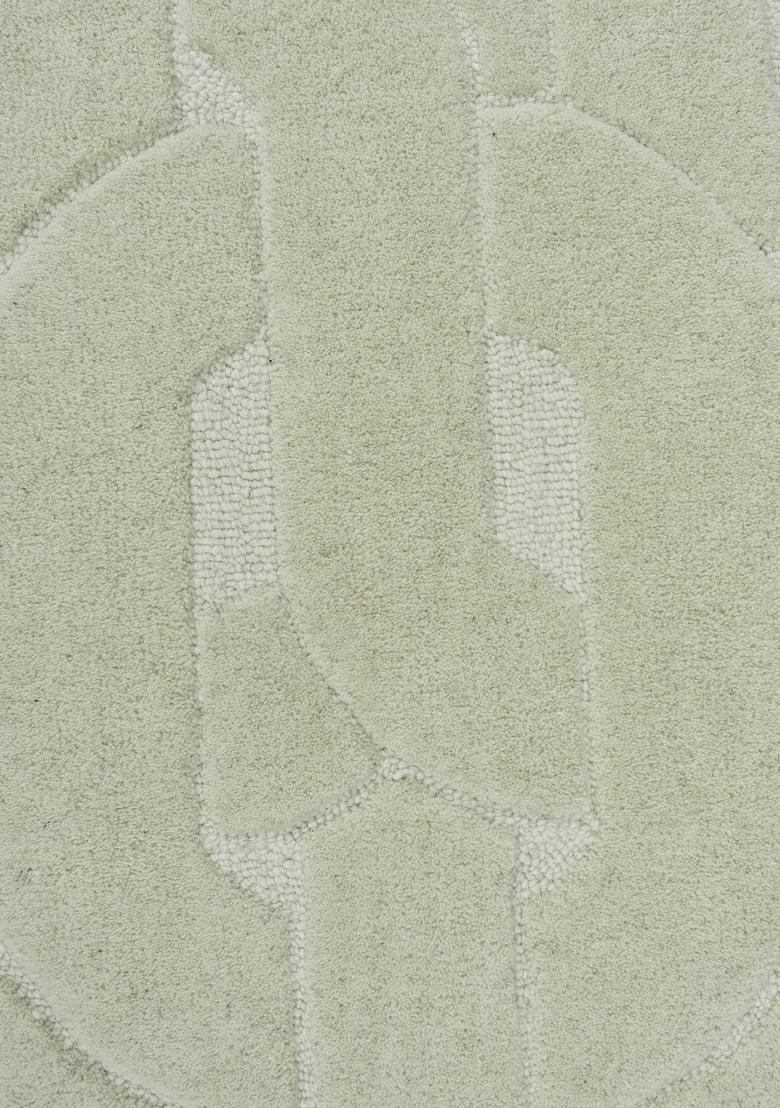 Saffron Rugs Hand Tufted Sage Green Floral Contemporary Rectangular Wool Area Rug - Indya