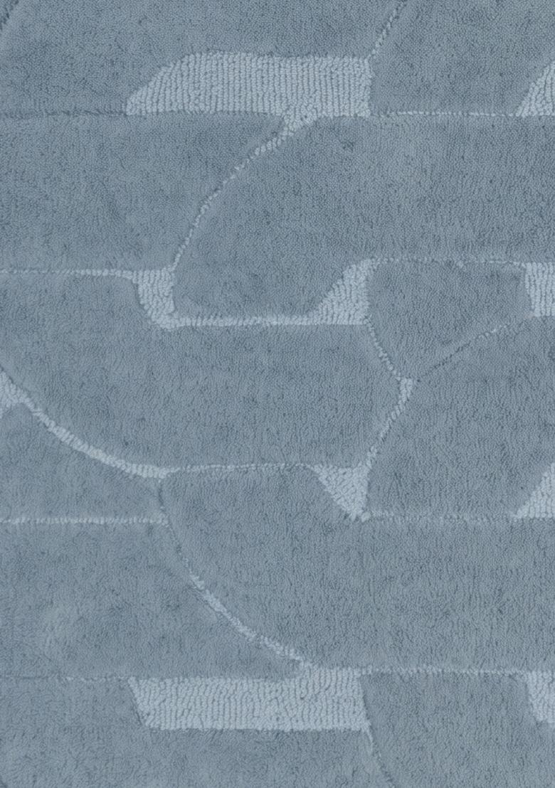 Saffron Rugs Hand Tufted Dusty Blue Floral Contemporary Rectangular Wool Area Rug - Indya
