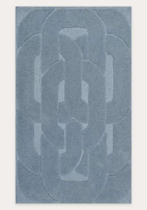 100% Wool Handmade Dusty Blue Rug | Contemporary Floral Carpet With Cotton Backing For Living Room