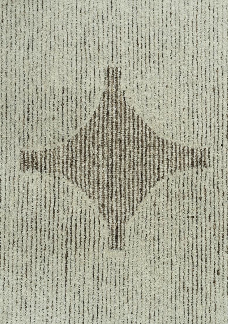 Saffron Rugs Hand Tufted Beige Trellis Bohemian Rectangular Wool Area Rug - Indya
